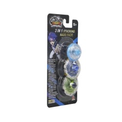 INFINITY NADO – TOUPIE NADO ET 2 ANNEAUX EMPILABLES – Pack 3 en 1 Exclusif avec 1 Mini Toupie Bleue et 2 Anneaux Infinity Na