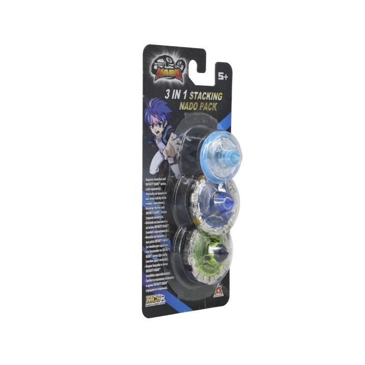 INFINITY NADO – TOUPIE NADO ET 2 ANNEAUX EMPILABLES – Pack 3 en 1