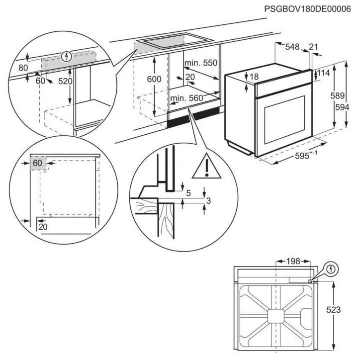Four électrique encastrable - FAURE FOPEX5X1 - Acier inoxydable - Por