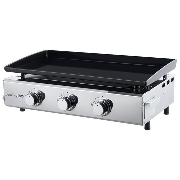 Plancha a Gaz Brasilia 3 feux a poser - Acier émaillé - 67 x 41,4 x