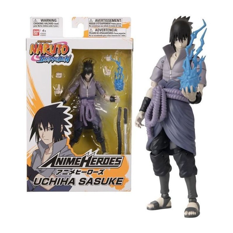 BANDAI Anime Heroes - Naruto Shippuden - Figurine Anime heroes 17 cm - Sasuke Uchiwa