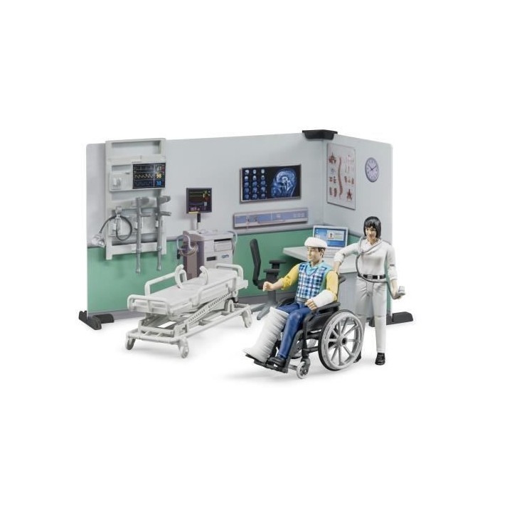 BRUDER - COFFRET INFIRMERIE BWORLD AVEC FIGURINES ET ACCESSOIRES