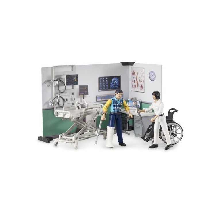 BRUDER - COFFRET INFIRMERIE BWORLD AVEC FIGURINES ET ACCESSOIRES