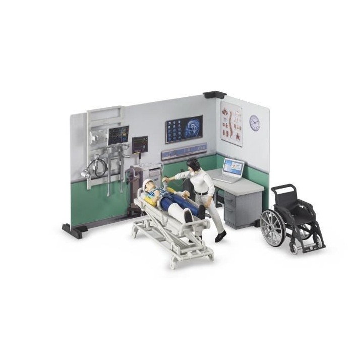 BRUDER - COFFRET INFIRMERIE BWORLD AVEC FIGURINES ET ACCESSOIRES