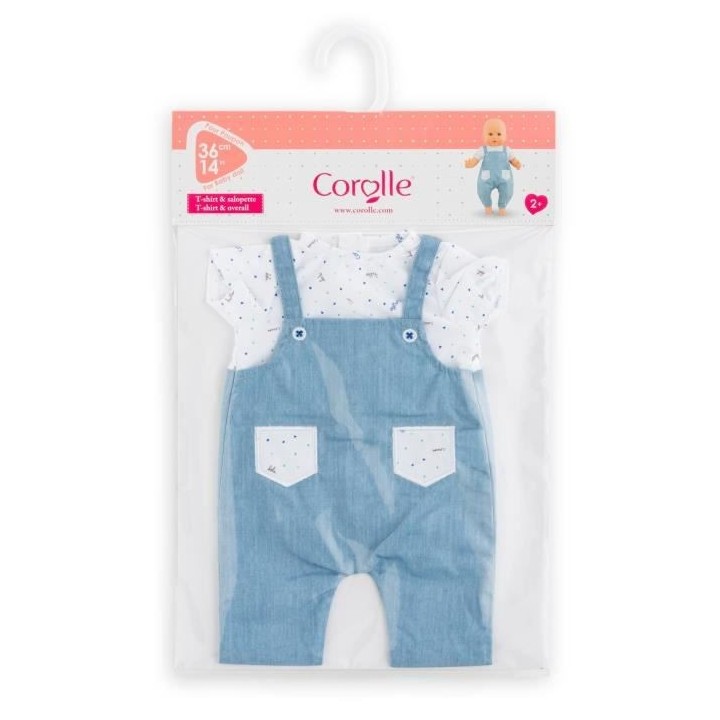 COROLLE - T- shirt & salopette - pour poupon 36 cm - des 2 ans