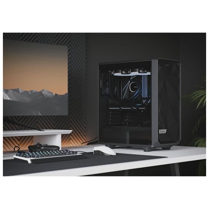 FRACTAL DESIGN - Boîtier PC Meshify 2 Compact Noir Panneau Verre Trem