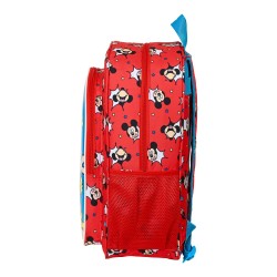 Cartable Mickey Mouse Clubhouse Happy smiles Bleu Rouge 33 x 42 x 14 cm