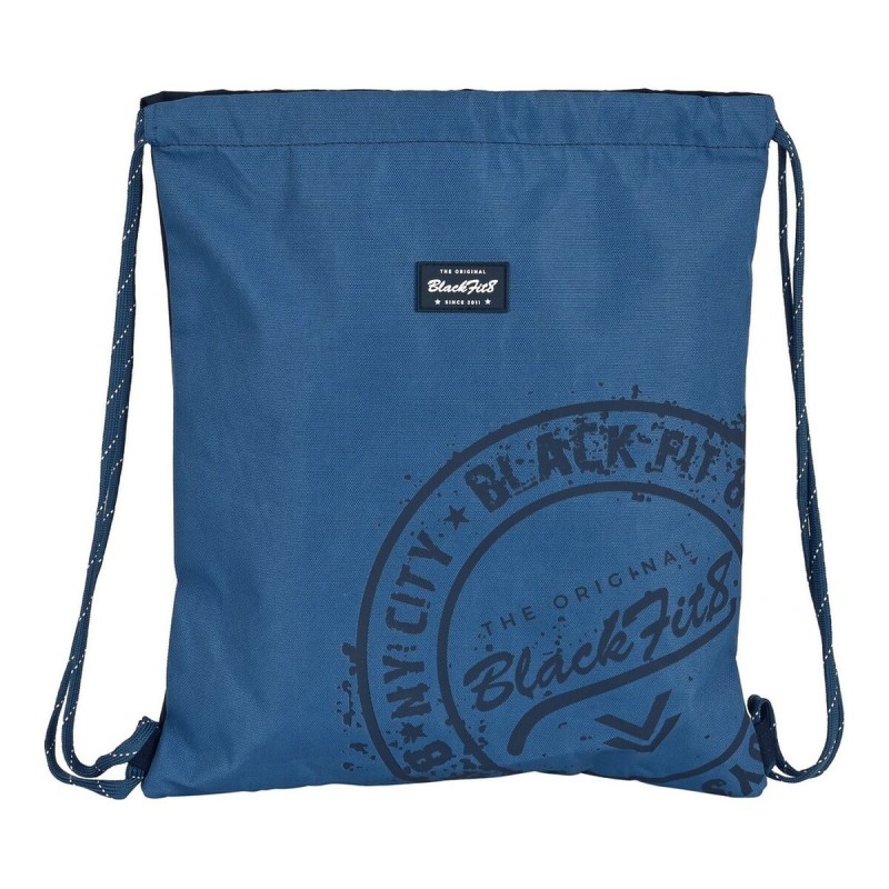 Sac à dos serré par des ficelles BlackFit8 Stamp Bleu (35 x 40 x 1 cm)