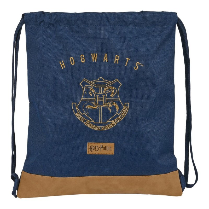 Sac à dos serré par des ficelles Harry Potter Magical Marron Blue marine (35 x 40 x 1 cm)