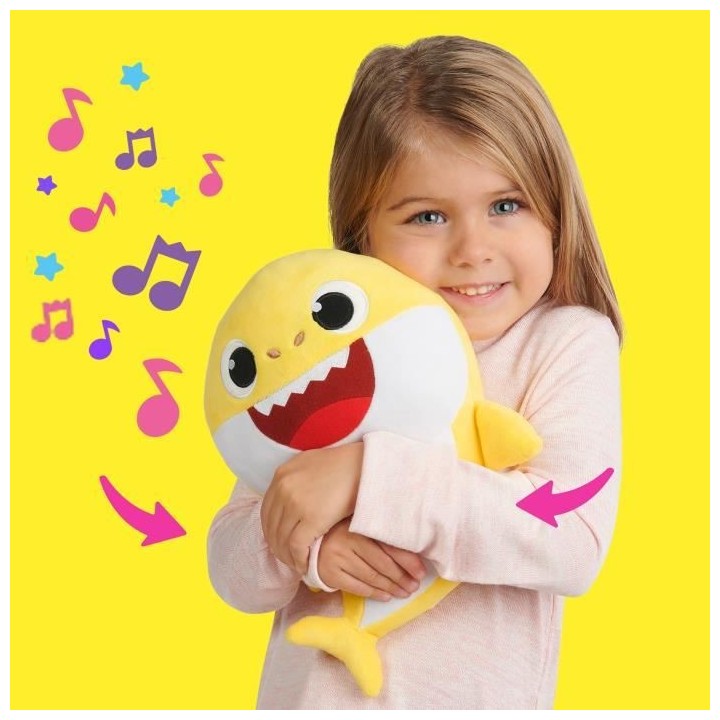 BABY SHARK PELUCHE MUSICALE 30 CM JAUNE