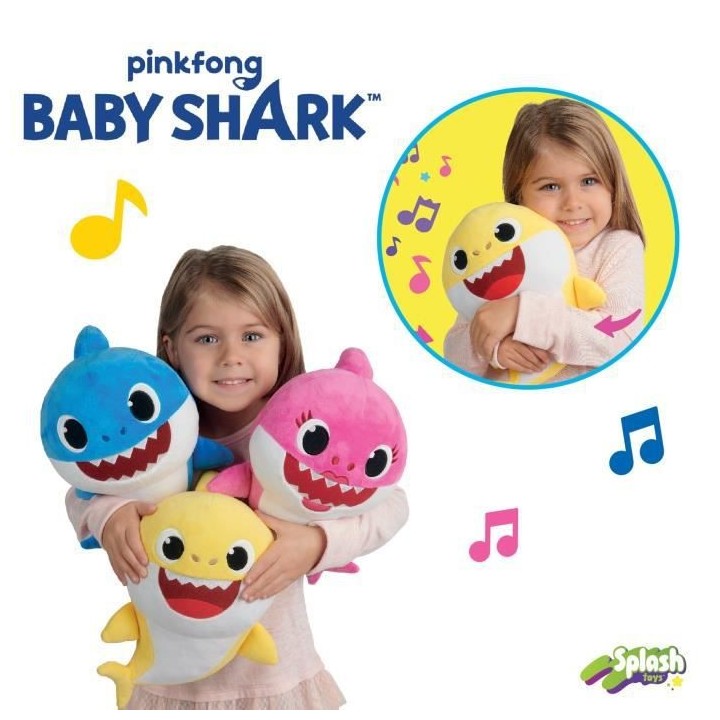 BABY SHARK PELUCHE MUSICALE 30 CM JAUNE