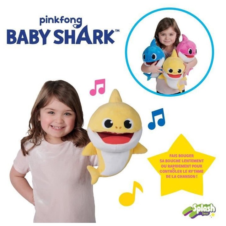 Baby Shark - Marionnette Musicale Bleue - 30 cm