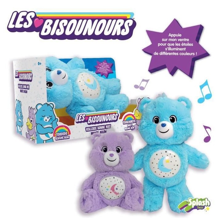 Bisounours - Veilleuse et Peluche Violette 40 cm