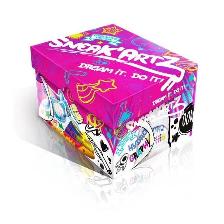 Sneak'Artz Shoebox Série 2 - 1 Basket a customiser - Boîte Fuschia