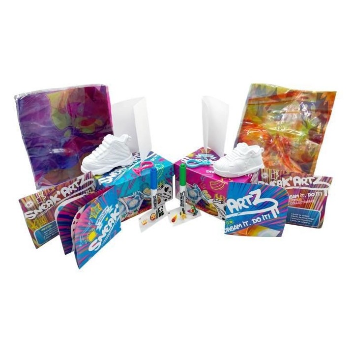 Sneak'Artz Shoebox Série 2 - 2 Baskets a customiser - Boîtes Fuschia