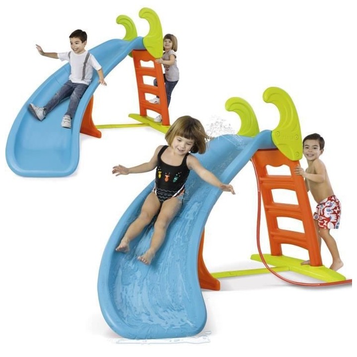 Toboggan courbe avec raccordement a eau Feber