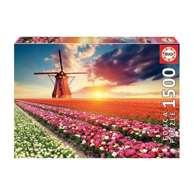 EDUCA - Puzzle - 1500 CHAMPS DE TULIPES