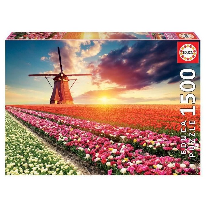 EDUCA - Puzzle - 1500 CHAMPS DE TULIPES