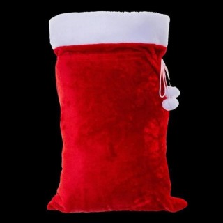 FEERIC LIGHTS & CHRISTMAS Hotte peluche - 50 x 70 cm - Rouge et blanc