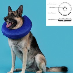 Collier de récupération pour chiens KVP Kong Cloud Bleu Gonflable (15-25 cm)