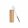 Brosse de salle de wc DKD Home Decor Argenté Naturel Métal Bambou 10 x 10 x 36,8 cm