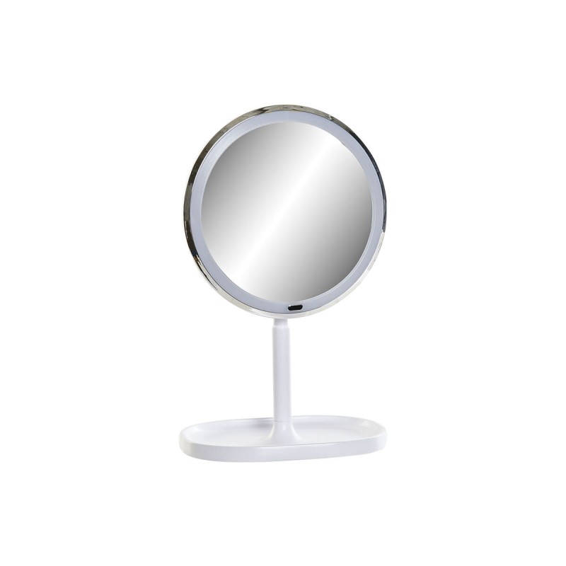 Miroir Grossissant avec LED DKD Home Decor 20 x 20 x 33 cm Blanc Plastique