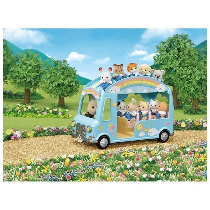 SYLVANIAN FAMILIES - 5317 - Le bus arc-en-ciel - La creche, l'école