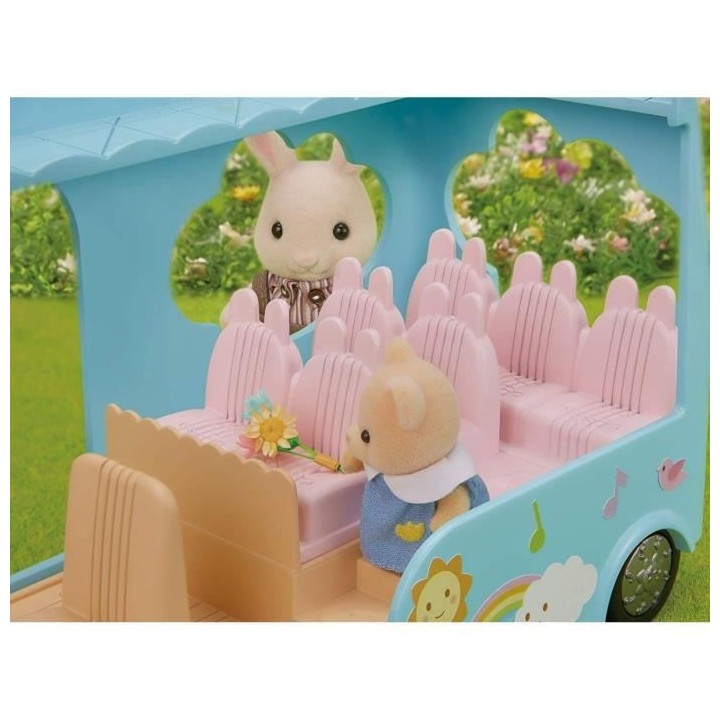 SYLVANIAN FAMILIES - 5317 - Le bus arc-en-ciel - La creche, l'école
