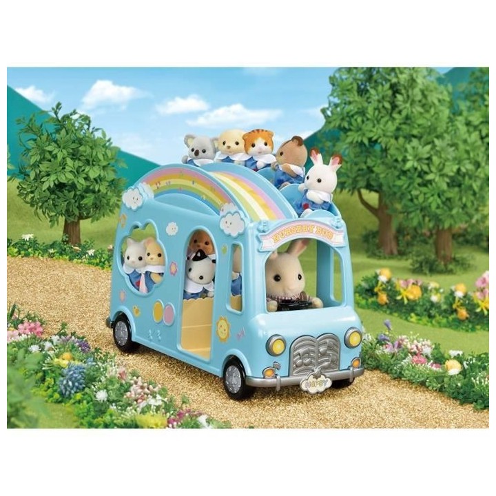 SYLVANIAN FAMILIES - 5317 - Le bus arc-en-ciel - La creche, l'école
