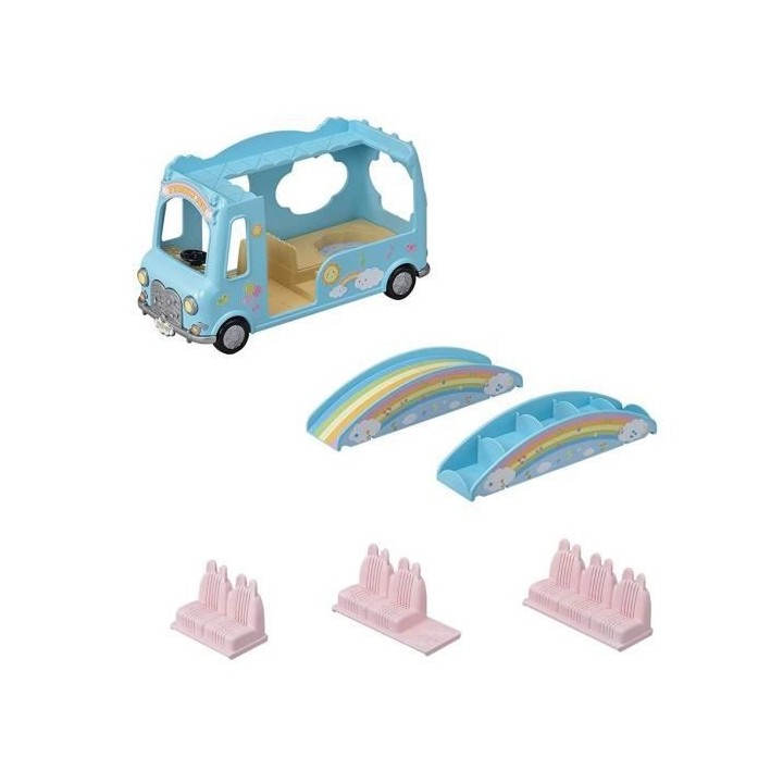 SYLVANIAN FAMILIES - 5317 - Le bus arc-en-ciel - La creche, l'école