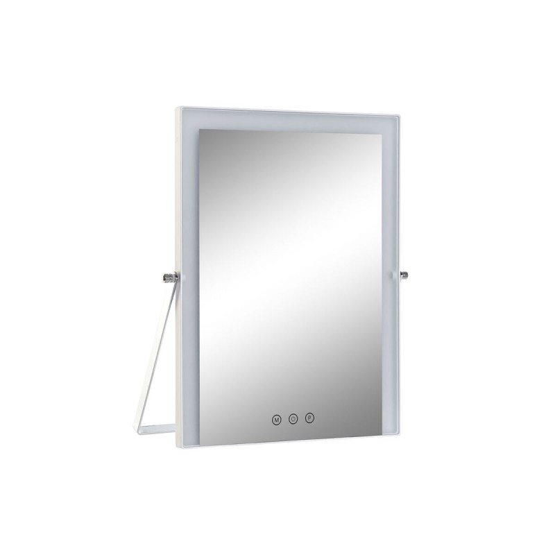 Miroir de Table LED Tactile DKD Home Decor 30 x 2 x 40 cm Métal Blanc