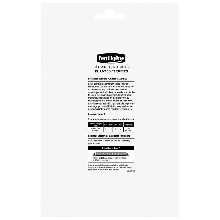FERTILIGENE Batonnets Nutritifs Plantes Fleuries - 40 Batonnets