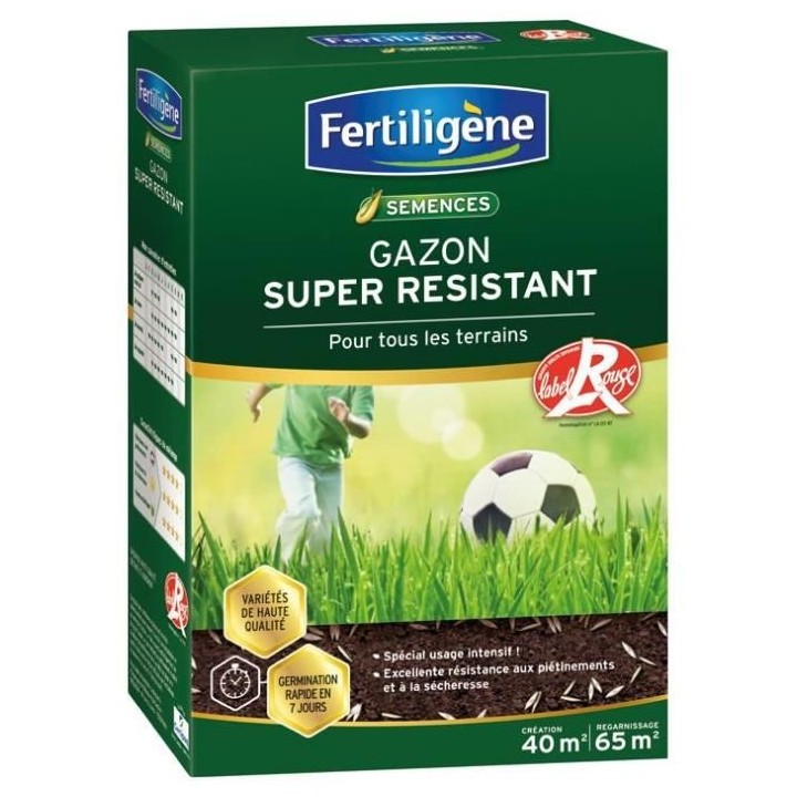 FERTILIGENE Gazon Super Résistant Tous Terrains - 1 kg