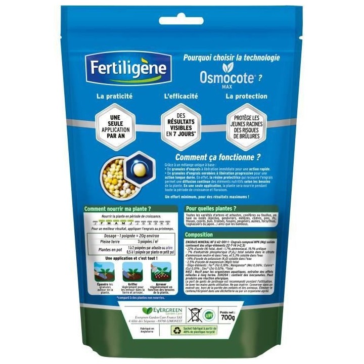 FERTILIGeNE - Engrais Longue durée Osmocote max Arbustes, Buis, Conif
