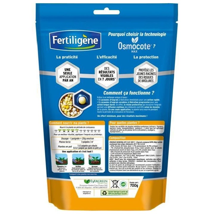 FERTILIGeNE - Engrais Longue durée Osmocote max Agrumes et Plantes m