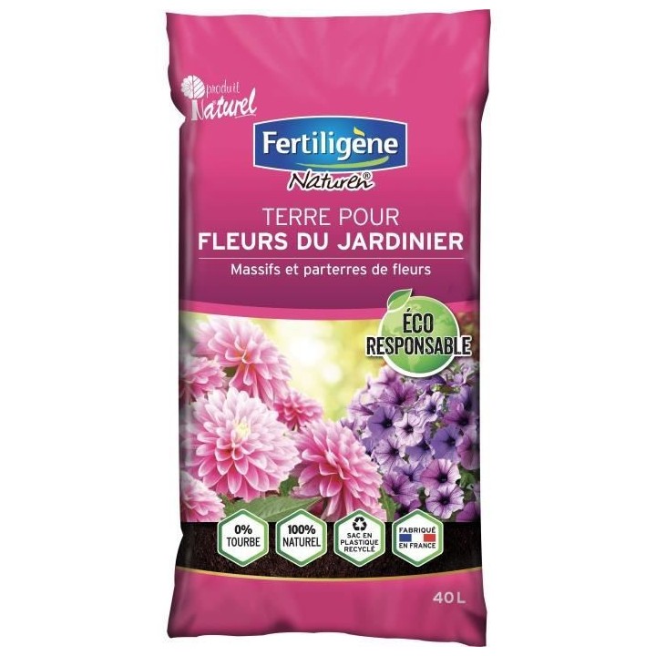 NATUREN - Terre pour fleurs du jardinier - 40L