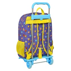 Cartable à roulettes SuperThings Guardians of Kazoom Violet Jaune (32 x 42 x 14 cm)