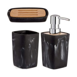 Ensemble de Bain Noir 3 Pièces Plastique Bambou