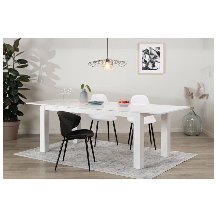 Table a manger extensible FLORENCE - Rectangulaire - Laqué Blanc - St