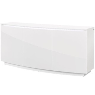 Buffet FLORENCE - Blanc brillant - 3 portes + LED - Style contemporain