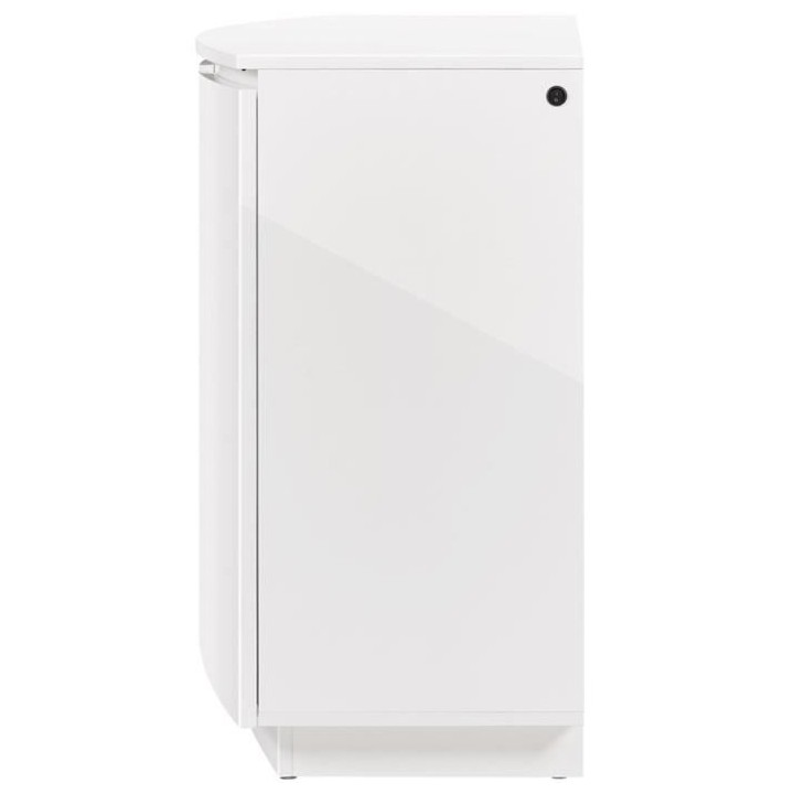 Buffet FLORENCE - Blanc brillant - 3 portes + LED - Style contemporain