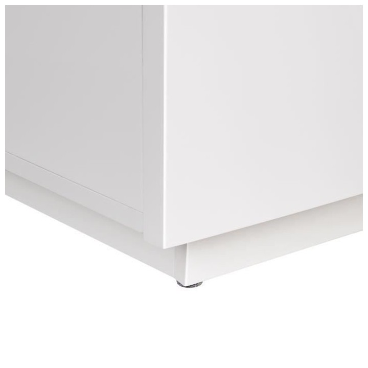Buffet FLORENCE - Blanc brillant - 3 portes + LED - Style contemporain