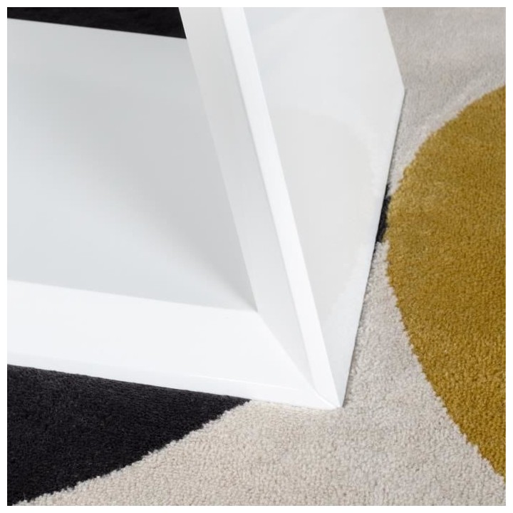 Table a manger fixe VIRGOS - Rectangulaire -Verre trempé Blanc brilla