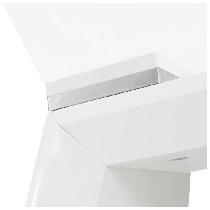 Table a manger fixe VIRGOS - Rectangulaire -Verre trempé Blanc brilla