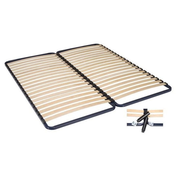 SEDAC Sommier 180 x 200 - Acier bleu nuit - Loysa