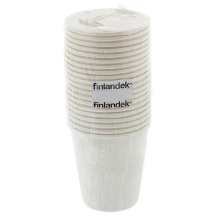 FINLANDEK Lot de 20 gobelets blanc en carton - 20 cl