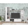 Meuble TV paroi murale - Blanc mat - Contemporain - L 220,4 x P41,3 x H177,5 cm - PILVI