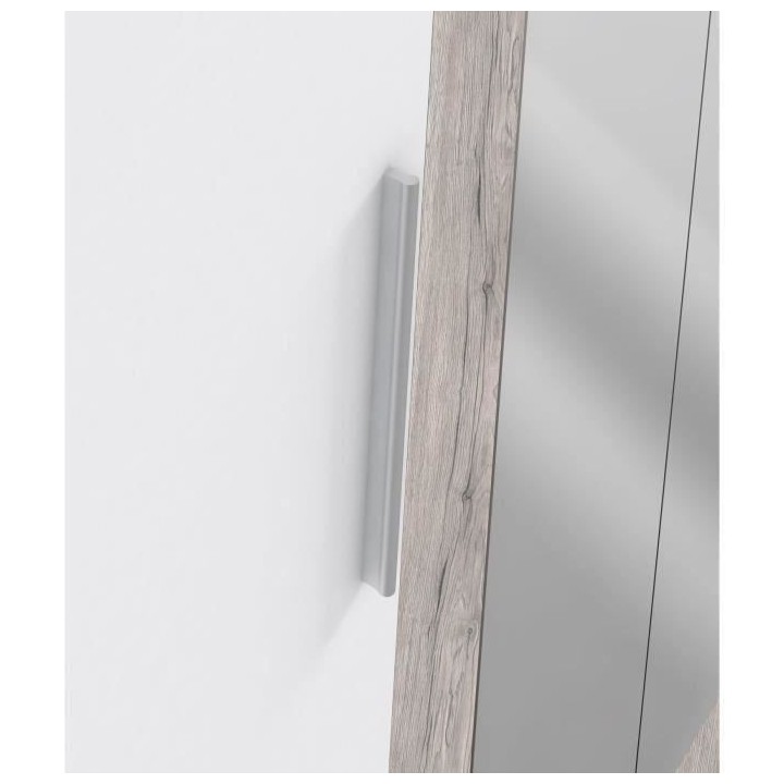 Armoire 4 portes battantes + 2 miroirs - Bois aggloméré - Décor che