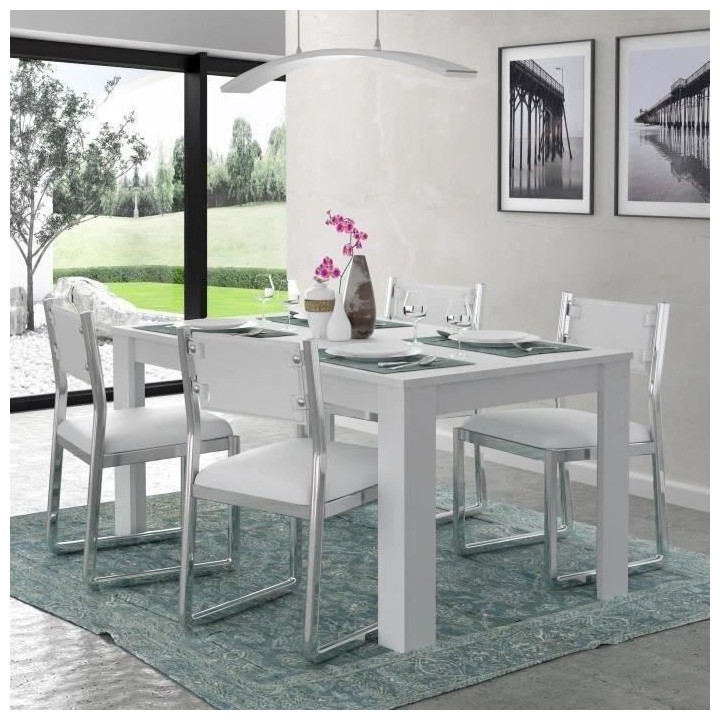 Table a manger 6 personnes - Rectangulaire - Panneaux de particules -