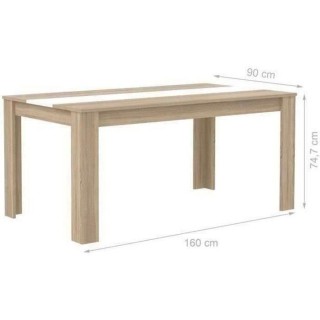 Table a manger 6-8 personnes - ELAMA - Rectangulaire -Panneau de parti